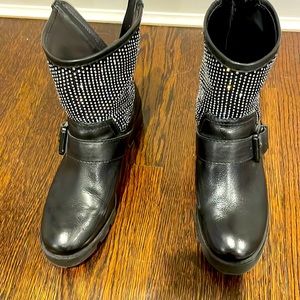 Lightly used Schutz Galena Studded Leather Moto Boots